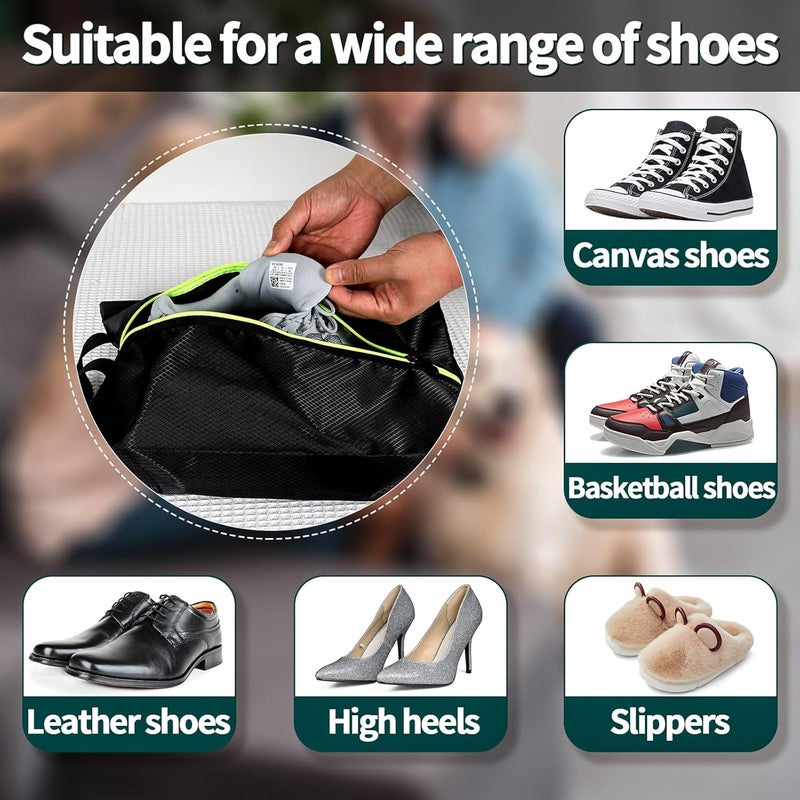 Eopres Shoe Bags for Travel - Set of 3 Pack Large Capacity Oxford Fabric Shoe Bags, Multi-Functional Dust-Proof and Waterproof Men & Women Travel Shoe Bag(Black) - Image 4